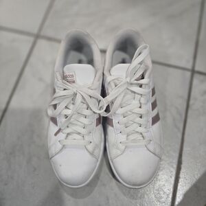 adidas Women's White and Pink Sneakers